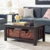 Walker Edison Furniture Co Walker Edison C40MSTES 40 in. Wood Storage Coffee Table with Totes - Espresso