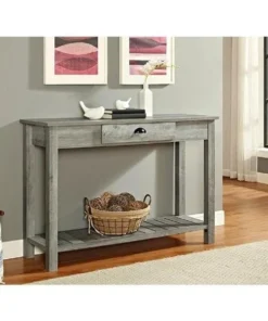Walker Edison Furniture Co Walker Edison AF48CYETGW 48 in. Country Style Entry Console Table - Gray Wash