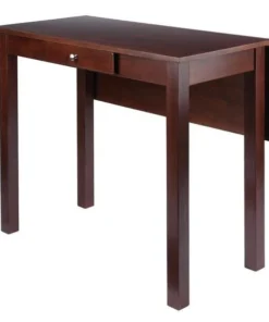Winsome Wood 94838 Perrone High Table with Drop Leaf; Walnut
