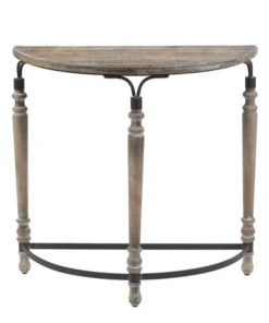 Luxen Home LuxenHome Wood Rustic Half Moon Entryway Table