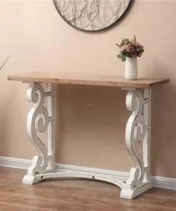 Luxen Home Wood Rustic Vintage Console and Entry Table