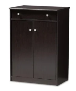 Baxton Studio MH7021-Wenge-Shoe Rack Dariell Modern & Contemporary Wenge Brown Finished Shoe Cabinet