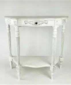 Wayborn JC008W 32 x 34 x 14 in. Demilune Console Table - White