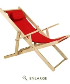 Casual Home 114-00-011-11 Sling Chair; Natural Frame with Red Canvas