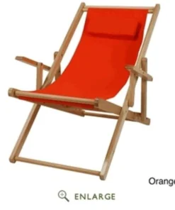 Casual Home 114-00-011-19 Sling Chair; Natural Frame with Orange Canvas
