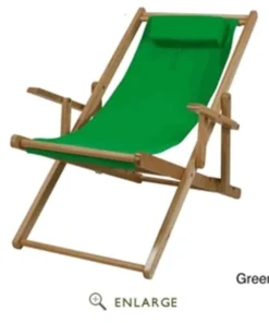 Casual Home 114-00-011-33 Sling Chair; Natural Frame with Green Canvas