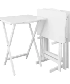 Casual Home 660-41 5pcs Tray Table Set - White