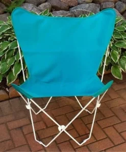 Algoma Net Company 405251 Butterfly Chair and Cover Combination with White Frame - Teal