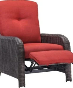 Hanover STRATHRECRED Strathmere Woven Reclining Lounge Chair; Crimson Red