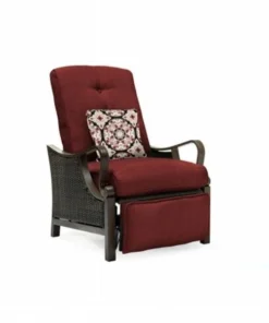 Hanover VENTURAREC-RED Ventura Luxury Recliner With Pillow Accessory; Red