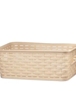 A&M Judaica And Gifts Nua Gifts 413 - LB Small Rattan Storage Basket 11.38 x 7.38 x 4.25 in. - Light Brown