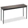 Furnorama Utility Table; Rectangular; 60w x 18d x 30h; Walnut/Black