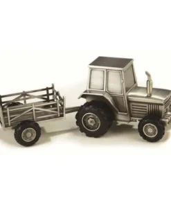 Leeber 88629 Elegance Pewter Plated Tractor Bank; 3.25 x 3.25 x 8.25 in.