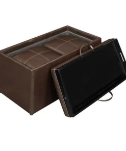 Convenience Concepts 143012 Sheridan Storage Bench with Ottomans in Espresso