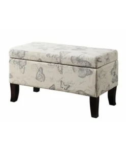 Convenience Concepts 161322FB Winslow Storage Ottoman - Butterfly Fabric