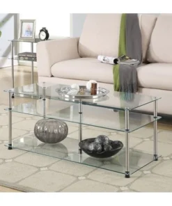 Designs2Go 157459 3 Tier Coffe Table; Glass