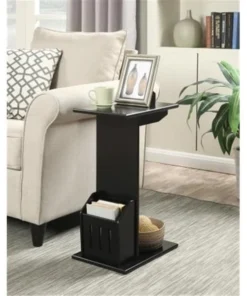 Abby Collection 7103022B Magazine C End Table; Black