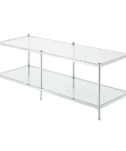 Convenience Concepts 134082 Royal Crest Coffee Table; Sturdy Chrome