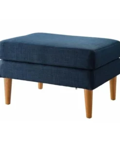 Convenience Concepts 161364BE Marlow Mid Century Ottoman; Blue