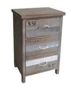 Cheungs FP-4123 Wooden Cabinet With 3 Drawers And Rope Handles