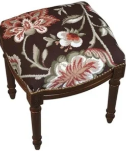 123 Creations C909FS Jacobean-Brown Needlepoint Stool