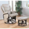 Coaster 7040 Recliners with Ottomans Glider Rocker with Round Base Ottoman - Bone
