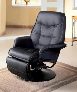 Coaster 7501 Berri Swivel Recliner with Flared Arms - Black