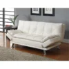 Coaster 300291 Contemporary Futon Sleeper Sofa with Casual Seam Stitching - White