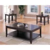 Coaster 700285 3 Piece Occasional Contemporary Table Set with Shelves