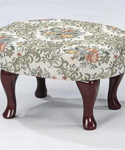 Coaster 3422 Cherry Upholstered Foot Stool with Shapely Legs