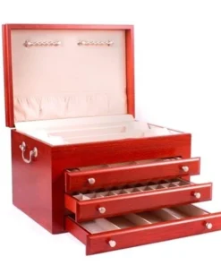 American Chest J03C Majestic Three Drawer Jewelry Wardrobe; Heritage Cherry