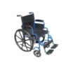 Refuah Blue Streak Wheelchair with Flip Back Desk Arms and Swing Away Footrest