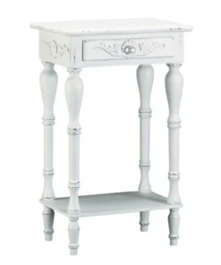Eastwind Gifts 34353 Distressed White Wood Telephone Table