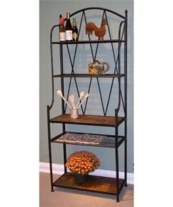 4D Concepts 601512 Baker's Rack with Slate Top - Metal/Slate