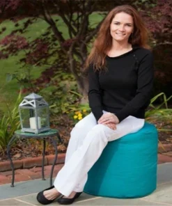 Gold Medal Products Co Gold Medal 1BF11985120 Outdoor-Indoor Weather Resistant Ottoman - Teal