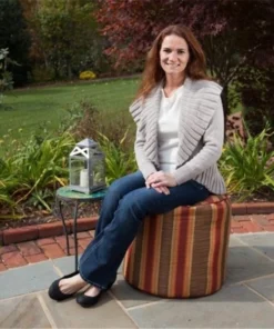 Gold Medal Products Co Gold Medal 1BF11985176 Outdoor-Indoor Weather Resistant Ottoman - Dimone Sequoia