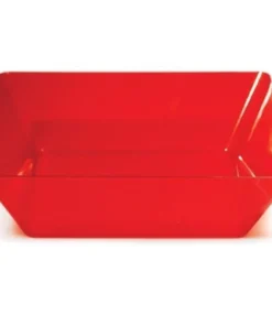 Trendware 053419 11 In. Translucent Red Large Square Bowl - Case of 6