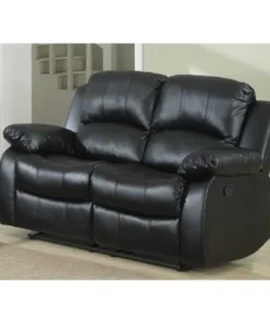 Home Elegance 9700BLK-2 Cranley Double Reclining Love Seat in Black
