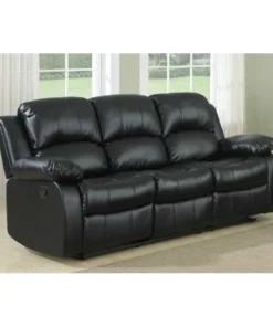Home Elegance 9700BLK-3 Cranley Double Reclining Sofa in Black