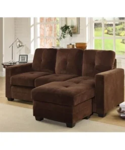 Home Elegance 9789CF-3LC Phelps Sofa Chaise in Coffee