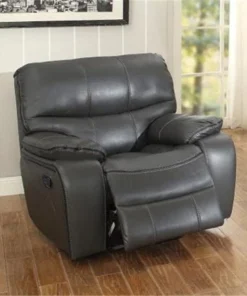 Home Elegance Homelegance 8480GRY-1 Pecos Collection Glider Reclining Chair; Grey Leather Gel Match - 42 x 40 x 39 in.
