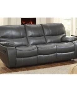Home Elegance Homelegance 8480GRY-3 Pecos Collection Dual Reclining Love seat; Grey Leather Gel Match - 88 x 40 x 39 in.