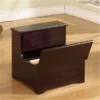 Inroom Furniture Designs R1024 Storage Step Stool Dark Cherry Finish