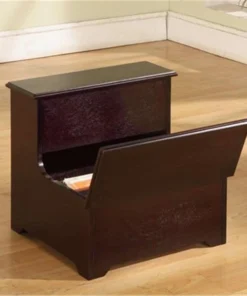 Inroom Furniture Designs R1024 Storage Step Stool Dark Cherry Finish