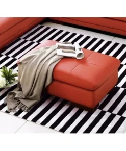 J&M Furniture JandM Furniture 175443111-OTT-BW Italian Leather Ottoman - Brown