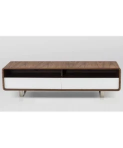 J&M Furniture 18237 Gramercy TV Base; Walnut & White
