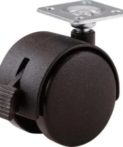 Shepherd 2 in. Twin Wheel Caster With Plate & Brake 9579