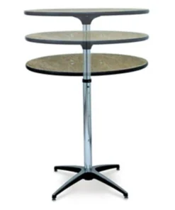 McCourt 72002 Telescopic Plywood Pedestal Table - 36 Inch Dia Top with Vinyl Edge