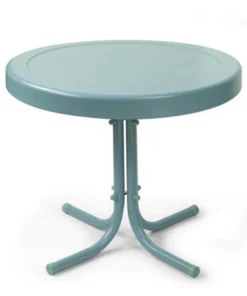 Crosley CO1011A-BL Retro Metal Side Table in Caribbean Blue