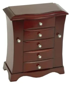 Mele & Co. 0074311 Bette Cherry Jewelry Box with Pearl Drawer Pulls